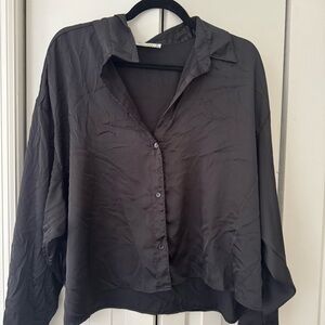 Black Satin Button Ip